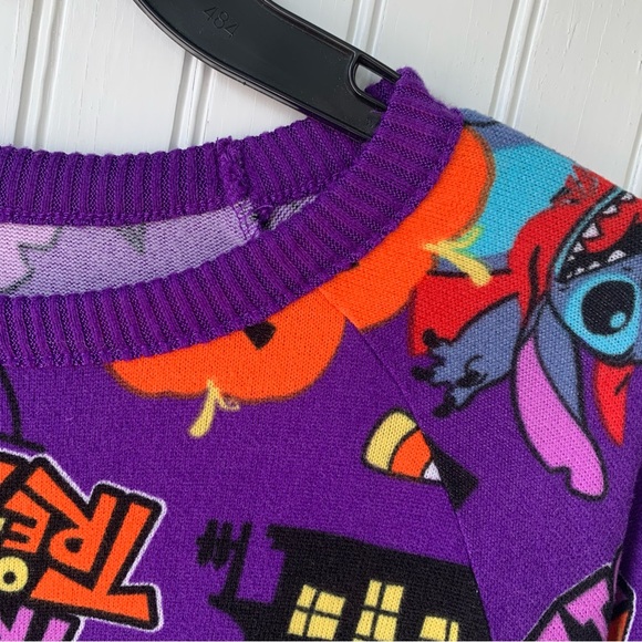 Disney Stitch Halloween (NWOT) (M 8-10) long sleeve trimmed in purple + neckline - Picture 4 of 7